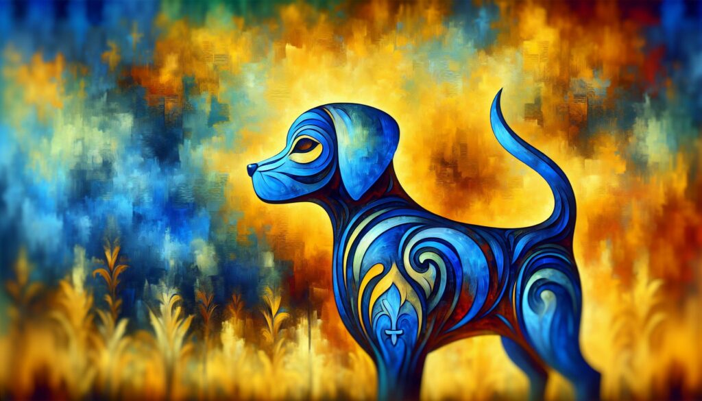 the blue dog painting